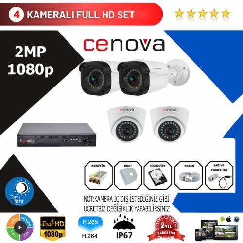 Cenova 4’lü Set 2 Mp 1080p Hd Kamera Sistemi