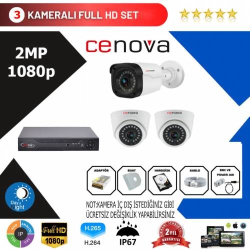 Cenova 3’lü Set 2 Mp 1080p Hd Kamera Sistemi