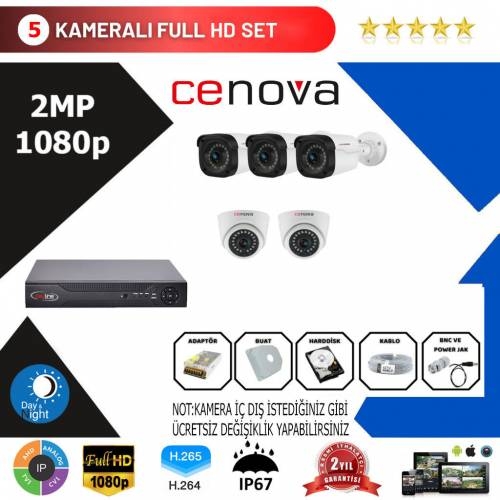 Cenova 5’li Set 2 Mp 1080p Hd Kamera Sistemi