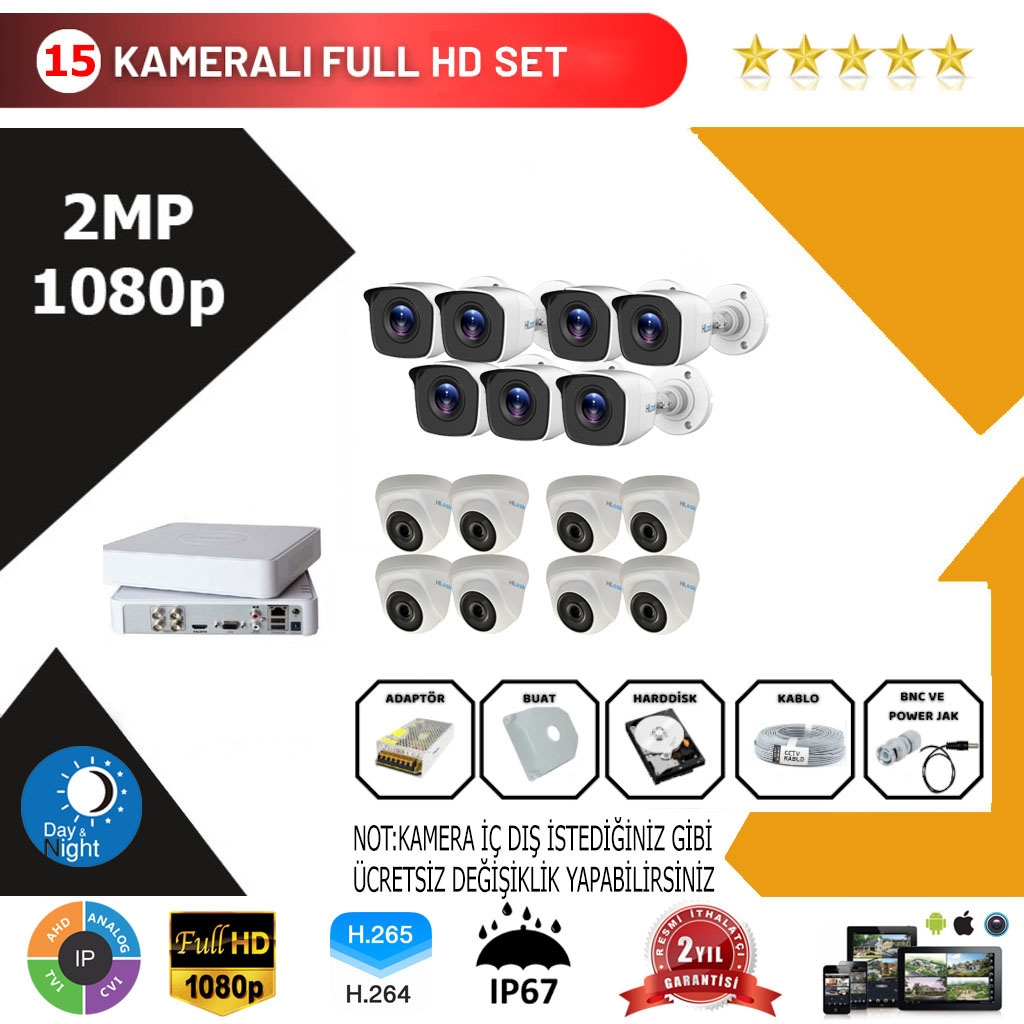 Hilook 15’li Set 2Mp 1080p Hd Kamera Sistemi
