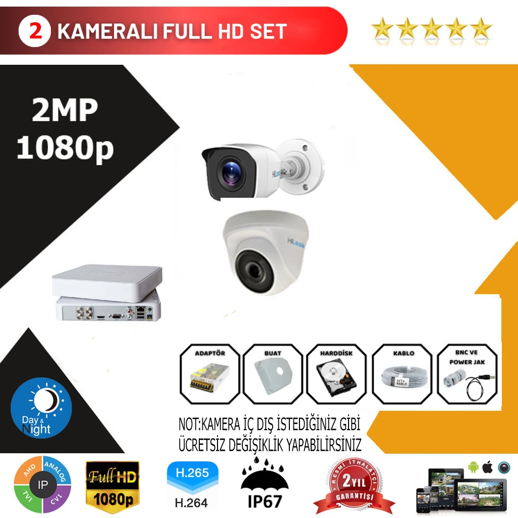 Hilook 2’li Set 2Mp 1080p Hd Kamera Sistemi