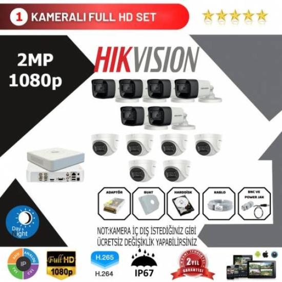 Hikvision 12’li Set 2 Mp 1080p Hd Kamera Sistemi