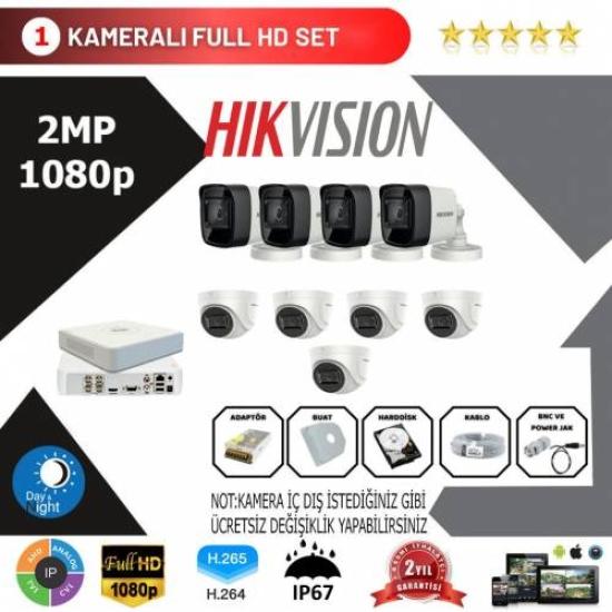 Hikvision 9’lu Set 2 Mp 1080p Hd Kamera Sistemi