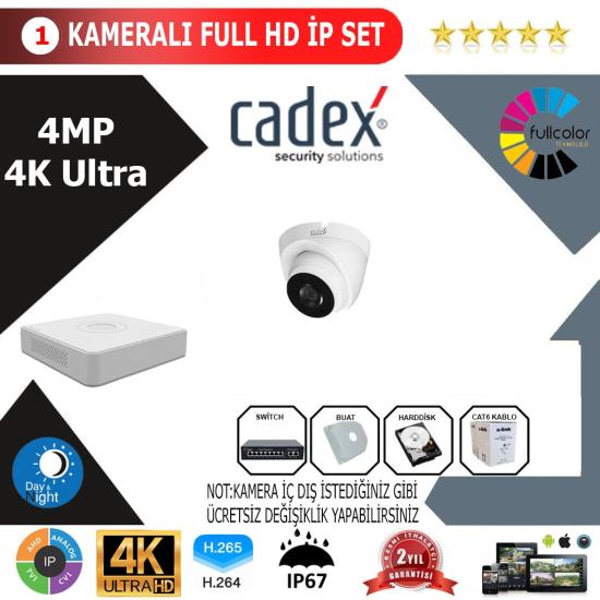 CADEX 1’li 4MP 4K ULTRA İP Kamera Seti