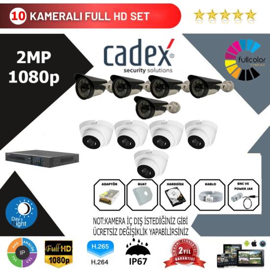 Cadex 10’lu Kamera Set 2MP 1080P Full Color