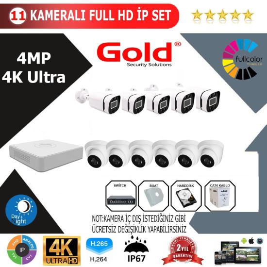 CADEX 11’li 4MP 4K ULTRA İP Kamera Seti