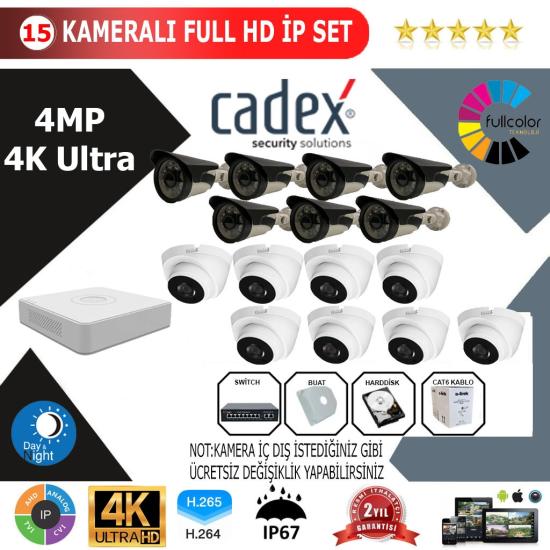 CADEX 15’li 4MP 4K ULTRA İP Kamera Seti