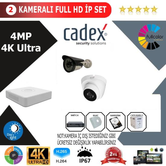 CADEX 2’li 4MP 4K ULTRA İP Kamera Seti