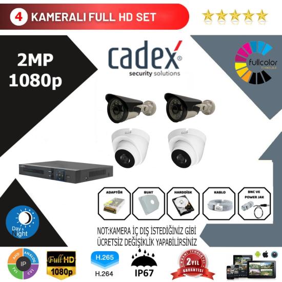 Cadex 4’lü Kamera Set 2MP 1080P Full Color