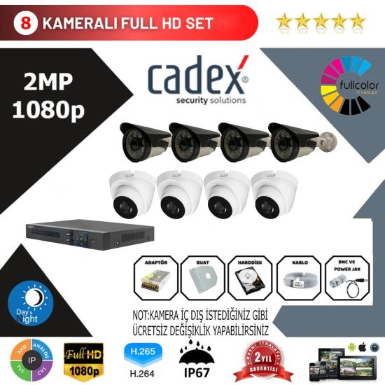Cadex 8’li Kamera Set 2MP 1080P Full Color