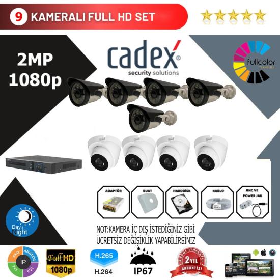 Cadex 9’lu Kamera Set 2MP 1080P Full Color