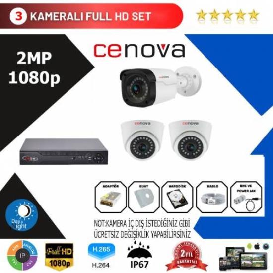 Cenova 3’lü Set 2 Mp 1080p Hd Kamera Sistemi