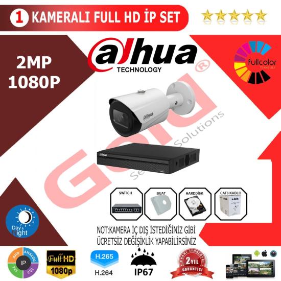 Dahua 1’li 2MP 1080P İP Kamera Seti