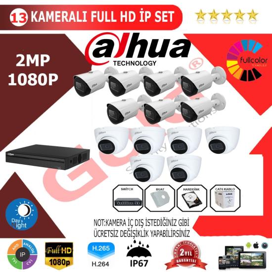 Dahua 13’lü 2MP 1080P İP Kamera Seti