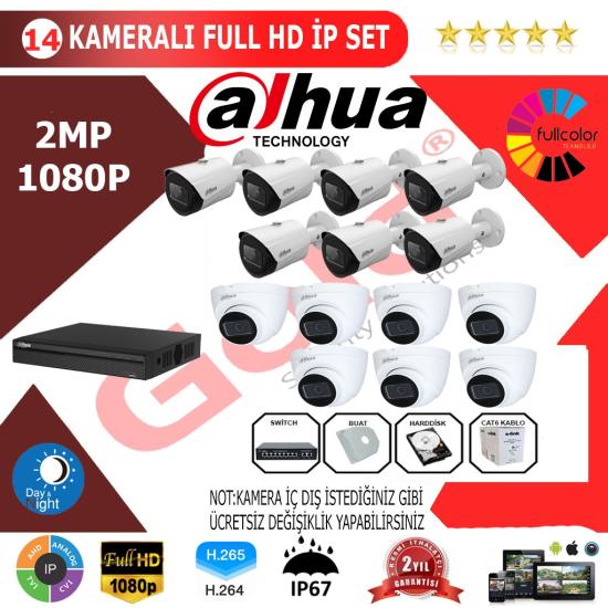 Dahua 14’lü 2MP 1080P İP Kamera Seti