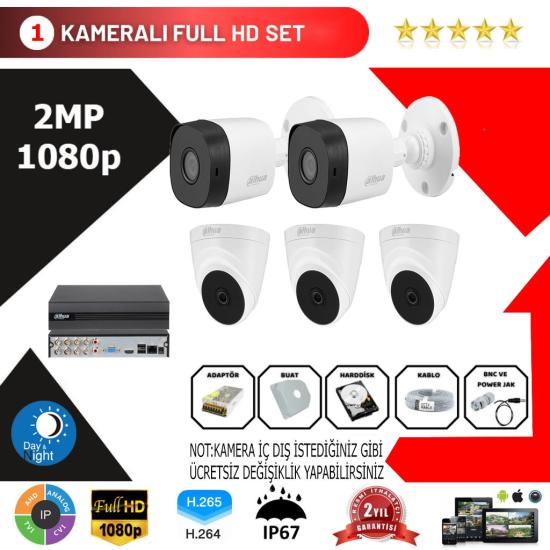 Dahua 5’li Set 2Mp 1080p Hd Kamera Sistemi