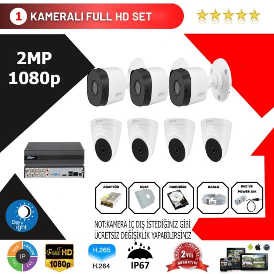Dahua 7’li Set 2Mp 1080p Hd Kamera Sistemi