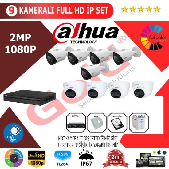 Dahua 9’lu 2MP 1080P İP Kamera Seti