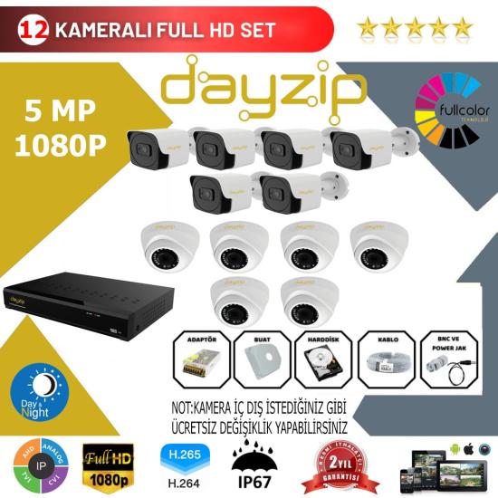 Dayzip 12’li Set 5Mp 1080p Hd Kamera Sistemi