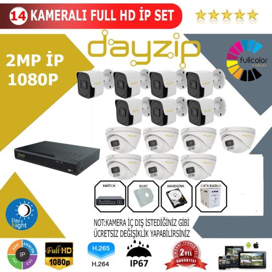 Dayzip 14’lü 2MP 1080P İP Kamera Sistemi