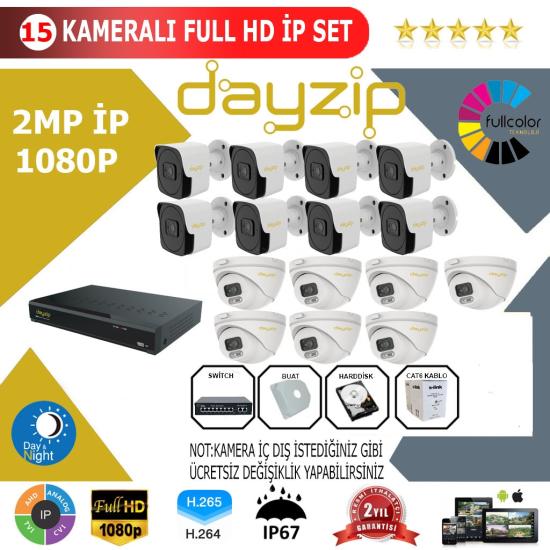 Dayzip 15’li 2MP 1080P İP Kamera Sistemi