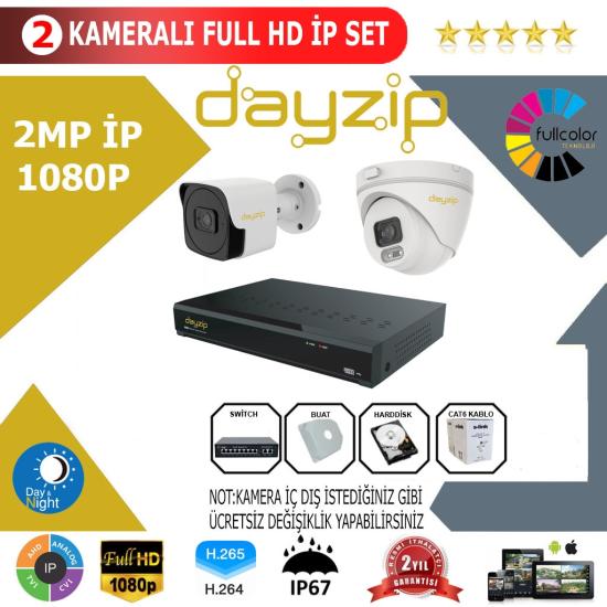 Dayzip 2’li 2MP 1080P İP Kamera Sistemi