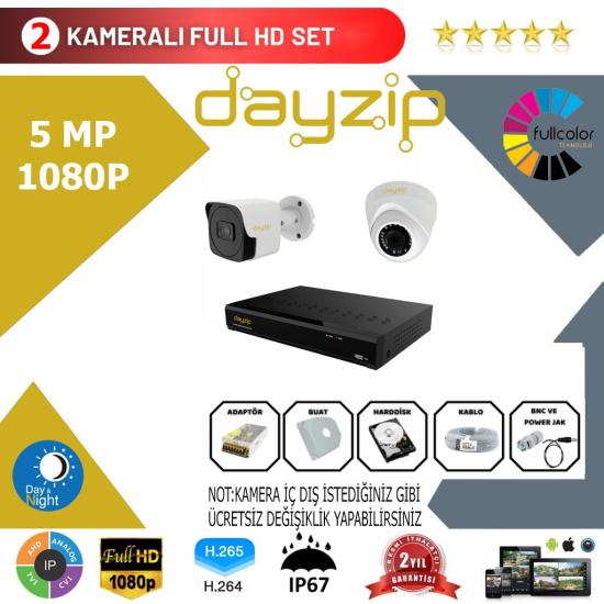 Dayzip 2’li Set 5Mp 1080p Hd Kamera Sistemi