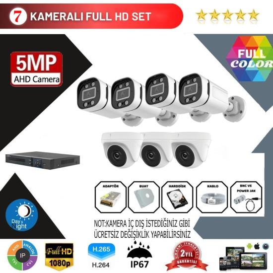 GOLD 7’lİ 2MP AHD Kamera Seti