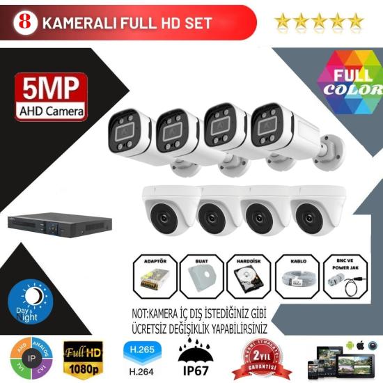 GOLD 8’lİ 2MP AHD Kamera Seti