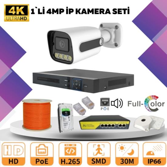 GOLD 1’lİ 4MP 4K ULTRA İP Kamera Seti
