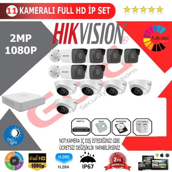 Hikvision 11’li 2MP 1080P İP Kamera Seti