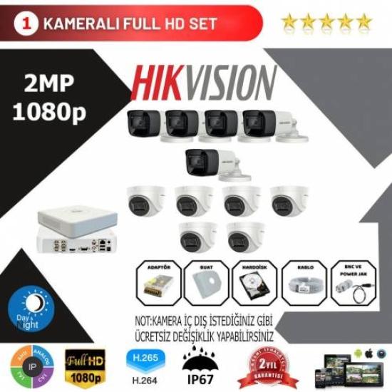 Hikvision 11’li Set 2 Mp 1080p Hd Kamera Sistemi