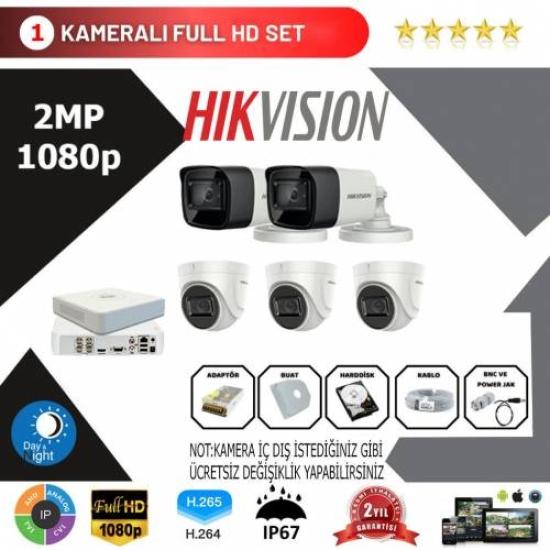 Hikvision 5’li Set 2 Mp 1080p Hd Kamera Sistemi