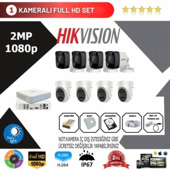 Hikvision 8’li Set 2 Mp 1080p Hd Kamera Sistemi