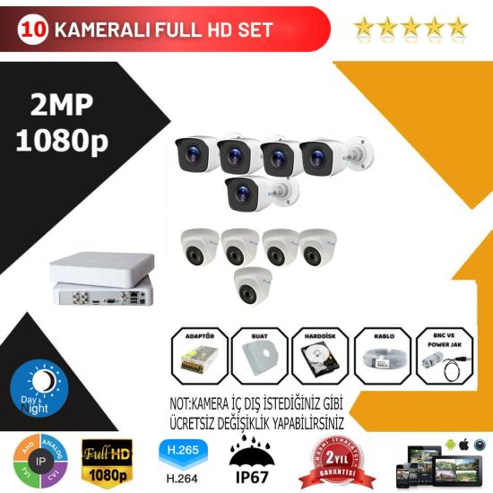 Hilook 10’lu Set 2Mp 1080p Hd Kamera Sistemi
