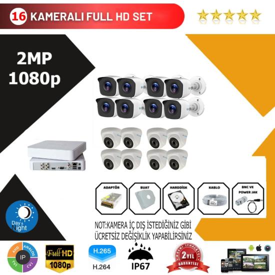 Hilook 16’lı Set 2Mp 1080p Hd Kamera Sistemi