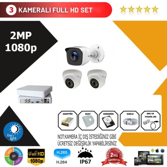 Hilook 3’lü Set 2Mp 1080p Hd Kamera Sistemi